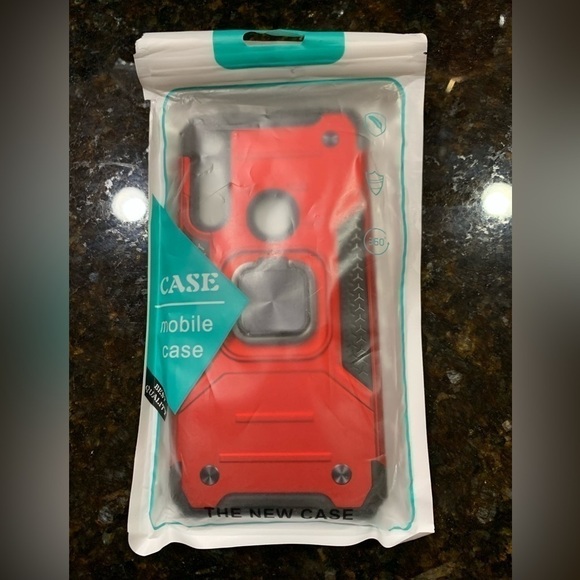 MOTO G Power Red phone case with extras kick stand finger ring NWT - Picture 2 of 12